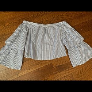 Bcbg MaxAzria off the shoulder striped top